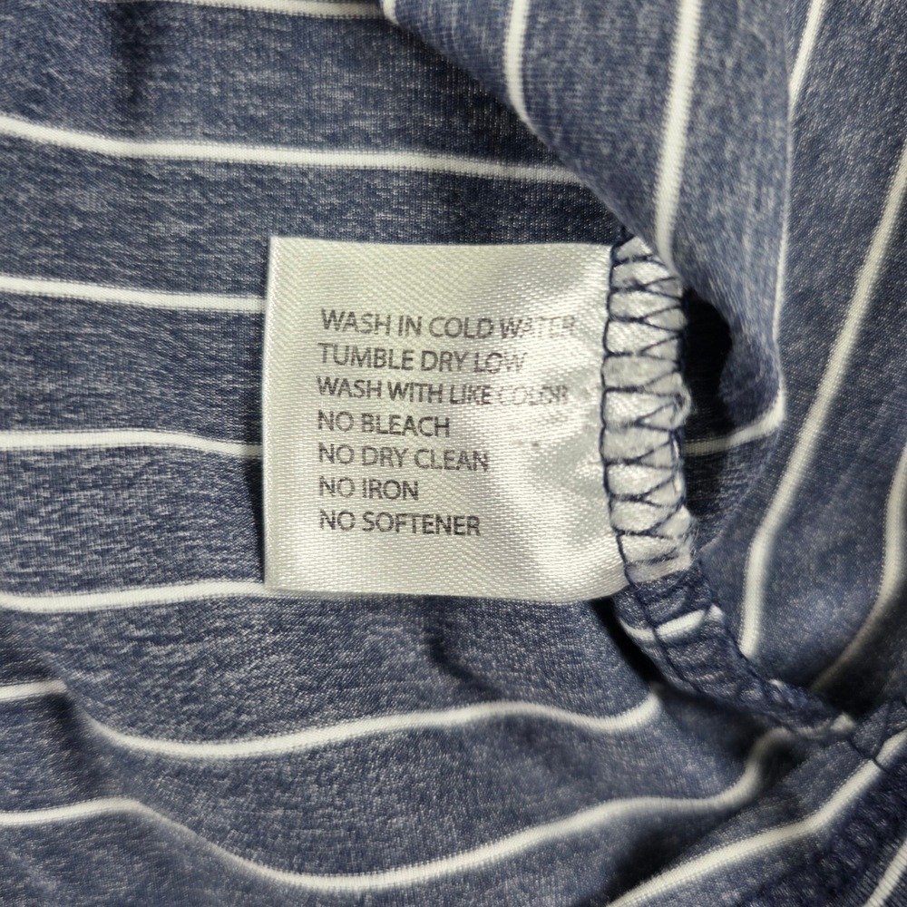 Rhoback Womens Medium Navy White Striped Quarter Zip Pullover Performance *Read - Picture 9 of 10
